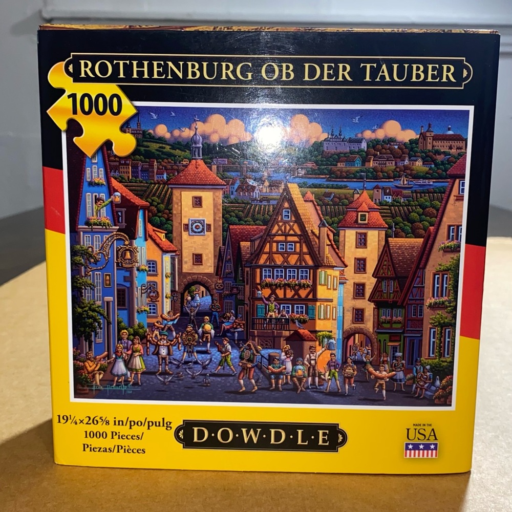 Dowdle Jigsaw Puzzle 1000 Pc "Rothenburg ob der Tauber" Quaint Germany Medieval